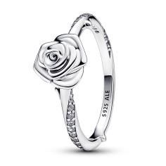 Rose sterling silver ring with clear cub 193215C01-52