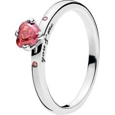 You &amp; Me Silver Ring w Fuschia Pink CZ 196574CZRMX-54