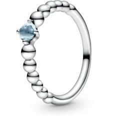 March Aqua Blue Silver Ring with Man-Mad 198867C01-54