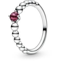 July Passionate Red Silver Ring with Man 198867C02-52