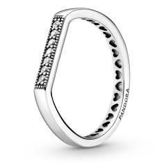 Thin Bar Silver Ring w CZ 199041C01-58