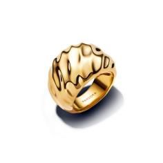 Rippled 14k gold-plated ring 163884C00-56