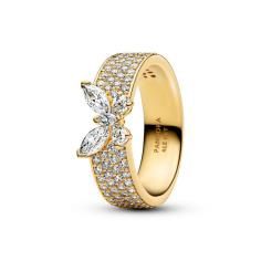 Butterfly 14k gold-plated ring with clea 164270C01-52