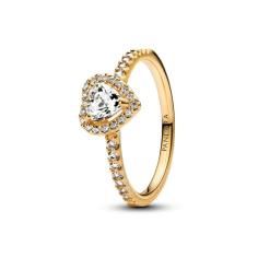 Heart 14k gold-plated ring with clear cu 168421C01-56