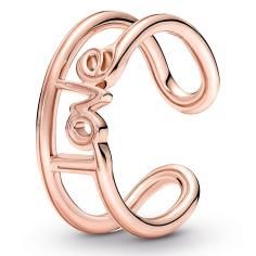 Love script 14k rose gold-plated ring 180077C00-52
