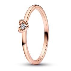Heart 14k rose gold-plated ring with cle 182495C01-52