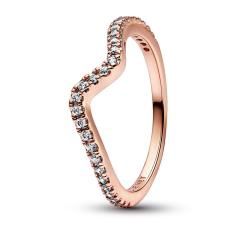 Wave 14k rose gold-plated ring with clea 182539C01-58