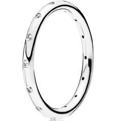 Sparkling Droplets Silver Ring Band w CZ 190945CZ-54