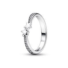 Stars sterling silver ring with clear cu 192365C01-50