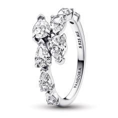 Sterling silver ring with clear cubic zi 193004C01-54