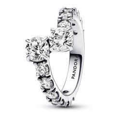 Sterling silver ring with clear cubic zi 193149C01-52