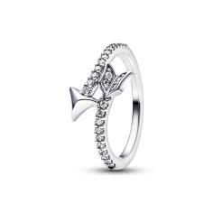Arrow sterling silver ring with clear cu 193619C01-50