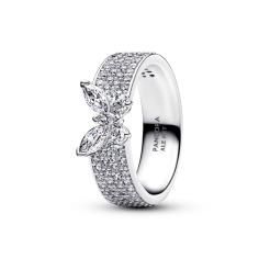 Butterfly sterling silver ring with clea 194270C01-52
