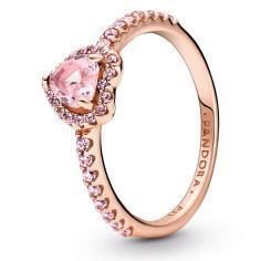 Heart 14k rose gold-plated ring with orc 188421C04-56