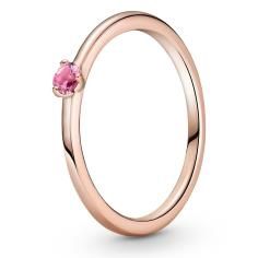 Pandora Rose Solitaire Ring w Pink Cryst 189259C03-56