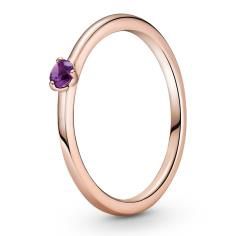 Pandora Rose Solitaire Ring w Purple Cry 189259C06-56