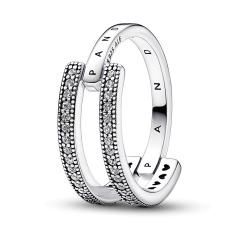 Pandora Signature Logo &amp; Pav?Double Band 192779C01-54