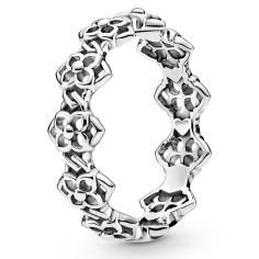 Rose Petals Band Silver Ring 199401C00-56