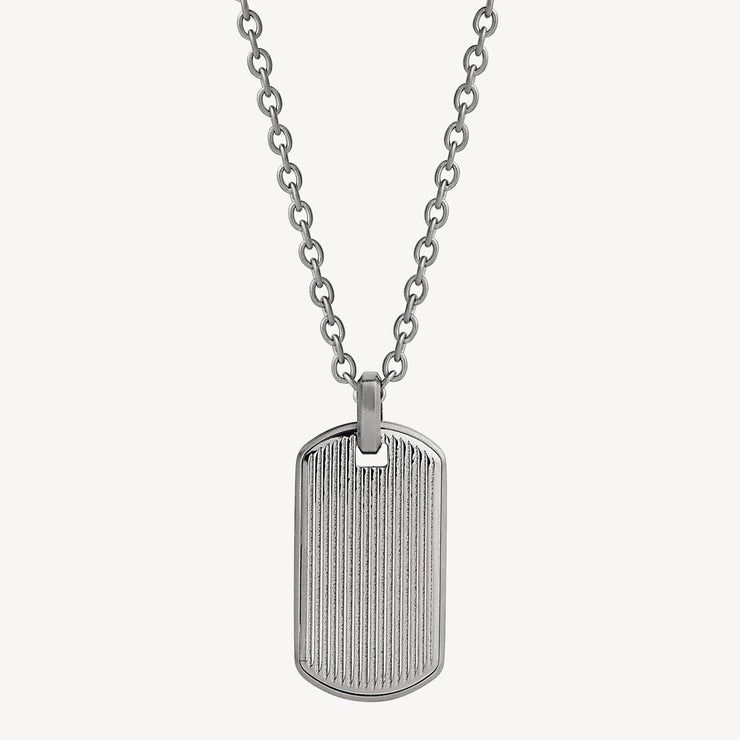 Rocca Men’s Stainless Steel Dog Tag Pendant