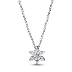 Herbarium cluster sterling silver collier with clear cubic zirconia 392387C01-45
