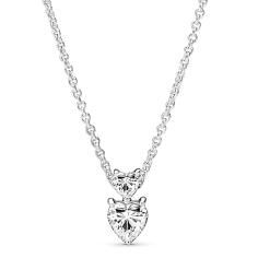 Heart sterling silver collier with clear cubic zirconia 391229C01-45