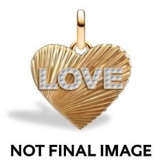 Engravable love heart 14k gold-plated dangle with clear cubic zirconia 763604C01