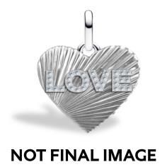 Engravable love heart sterling silver dangle with clear cubic zirconia 793604C01