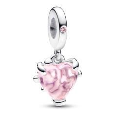 Pink Family Tree &amp; Heart Dangle Charm 792654C01