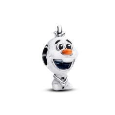 Disney Olaf sterling silver charm with orange, bla 793978C01