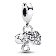 Infinity, disc and heart sterling silver dangle wi 792201C01