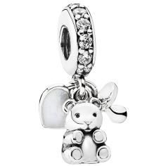 Baby Treasures Hanging Silver Charm w CZ  792100CZ