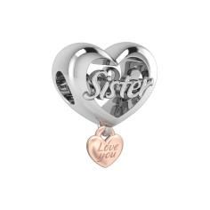Sister sterling silver and 14k rose gold-plated ch 782244C00