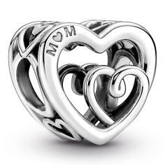 Entwined hearts sterling silver charm 790800C00