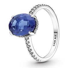 Sterling silver ring with princess blue 190056C01-50