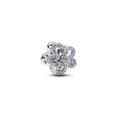 Flower sterling silver and 14k gold-plated charm w 764480C01