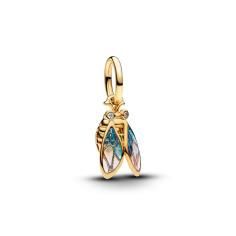 Cicada 14k gold-plated dangle with clear cubic zir 764490C01