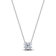 Clover sterling silver collier with clear cubic zi 394502C01-45