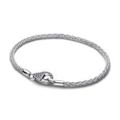 Foxtail sterling silver bracelet with clear cubic 594462C01