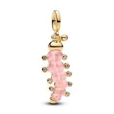 Caterpillar 14k gold-plated dangle with clear cubi 764489C01