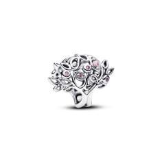 Family tree sterling silver charm with fancy pink  794486C01