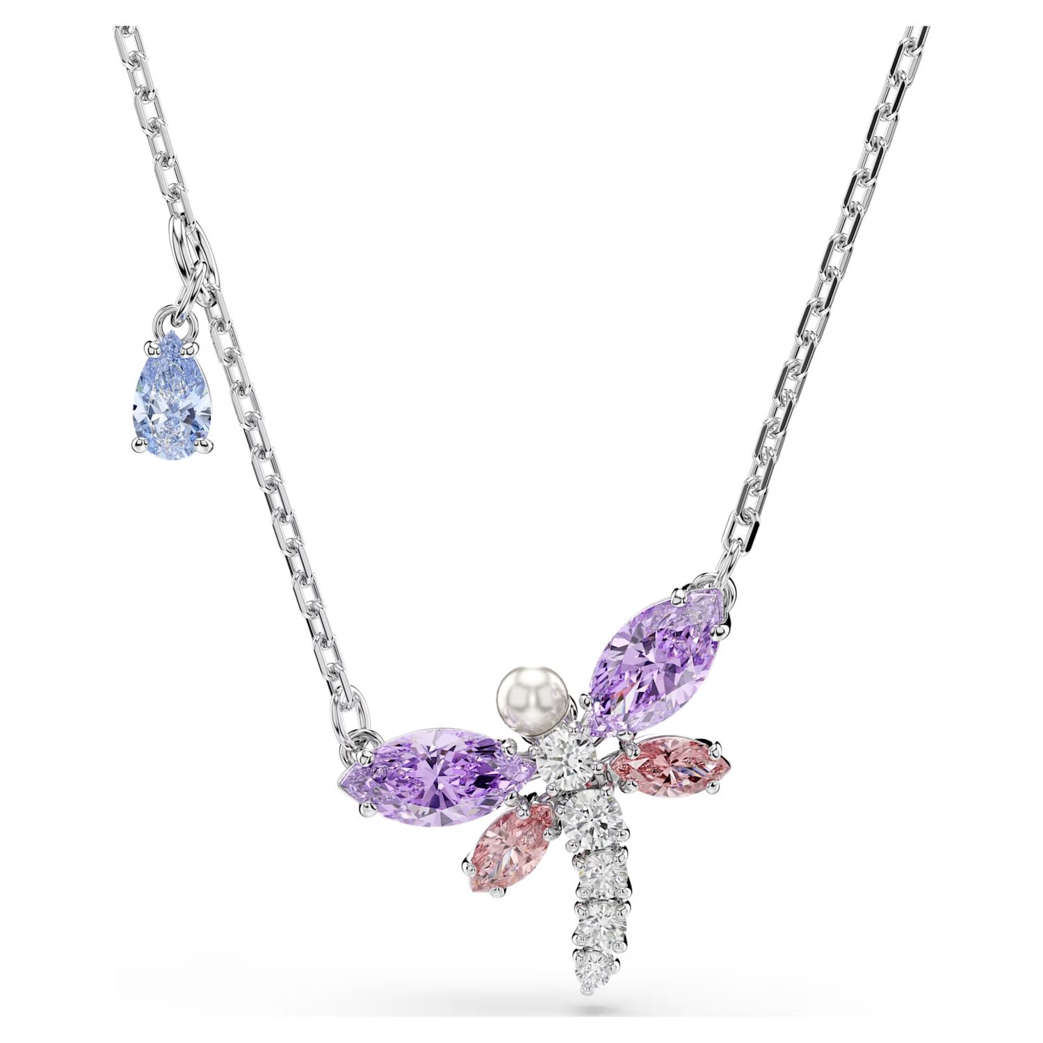 Ariana Grande x Swarovski pendant Mixed cuts, Dragonfly, Multicoloured, Rhodium plated 5737383