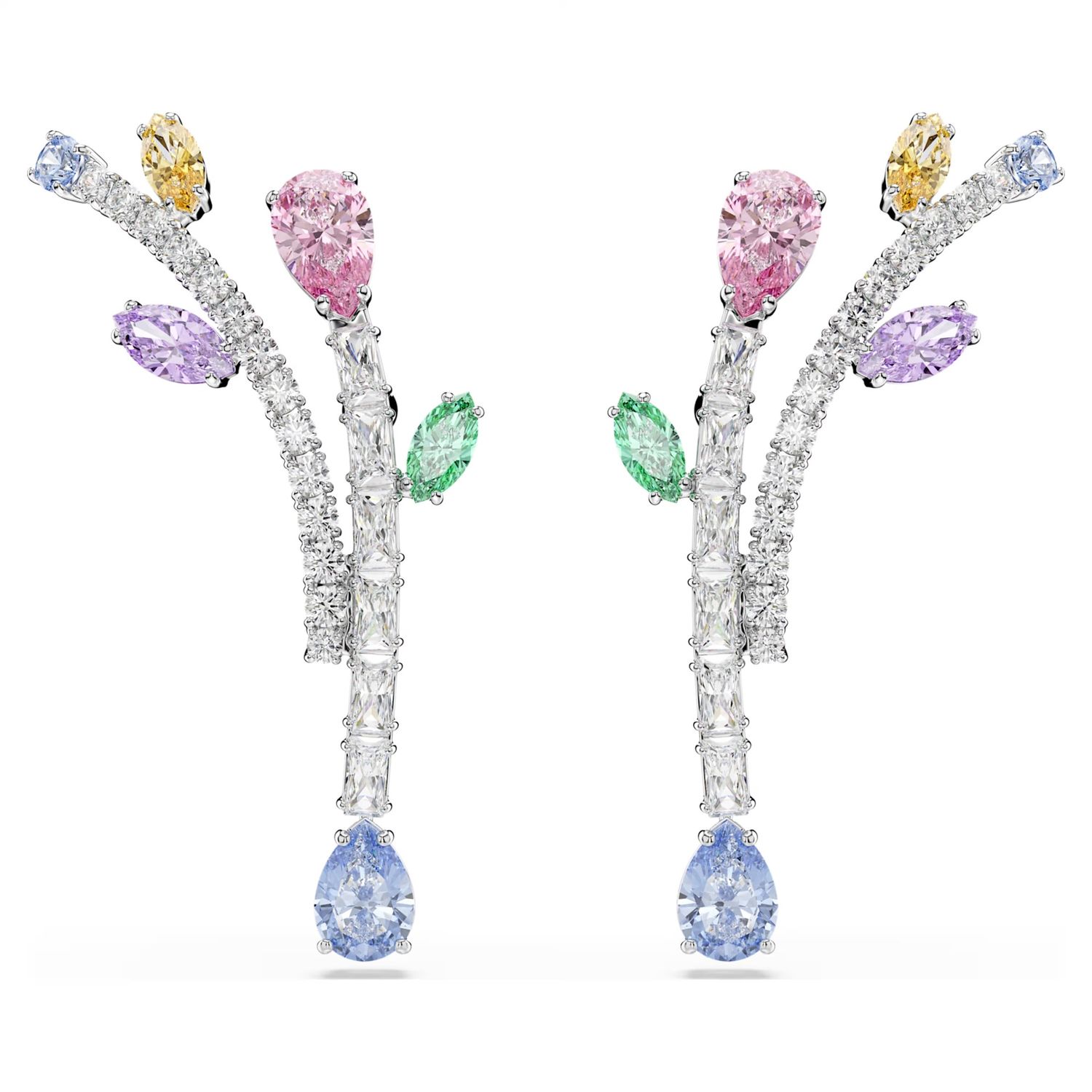 Ariana Grande x Swarovski drop earrings Mixed cuts, Multicolored, Rhodium plated 5737426