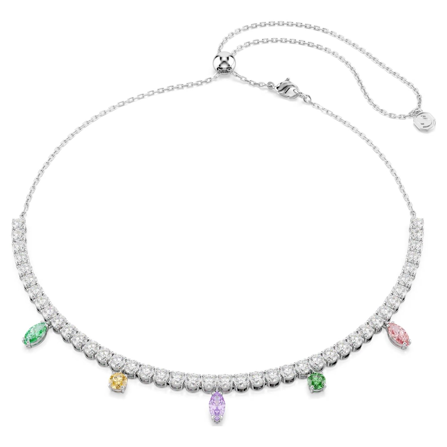 Ariana Grande x Swarovski necklace Mixed cuts, Multicoloured, Rhodium plated 5737422