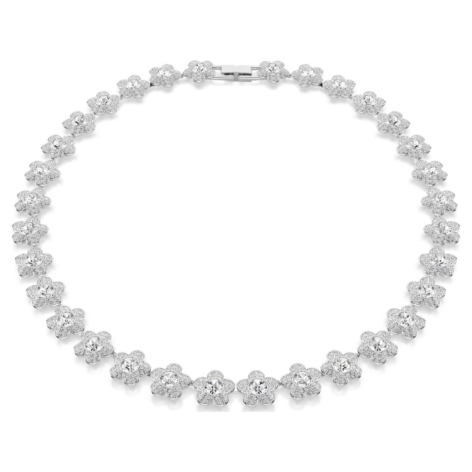 Ariana Grande x Swarovski necklace Round cut, Flower, White, Rhodium plated 5749179