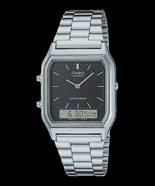 Casio Duo, Black Facem Stainless Steel Band