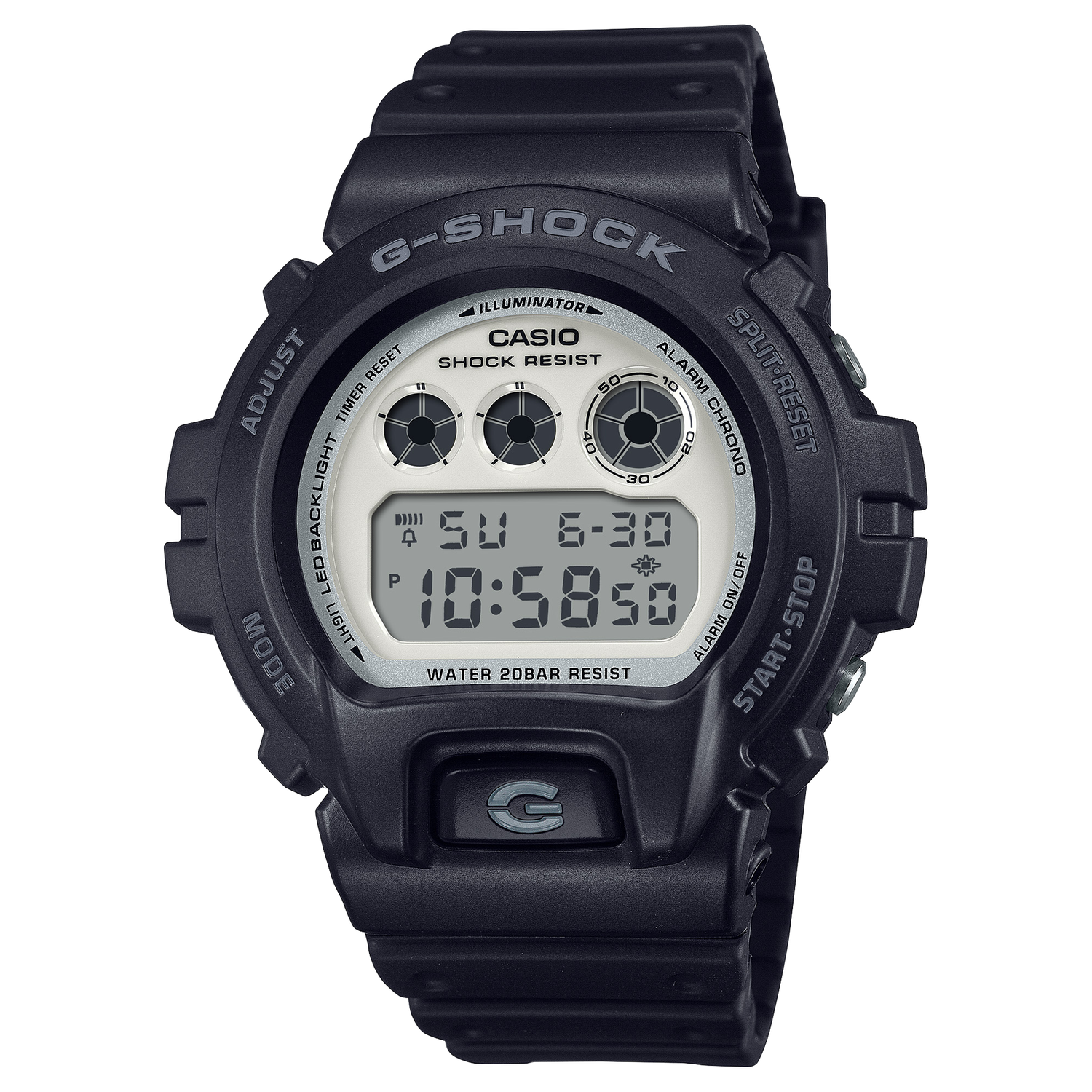 G-shock Digital - Black &amp; White Face, Black resin Band
