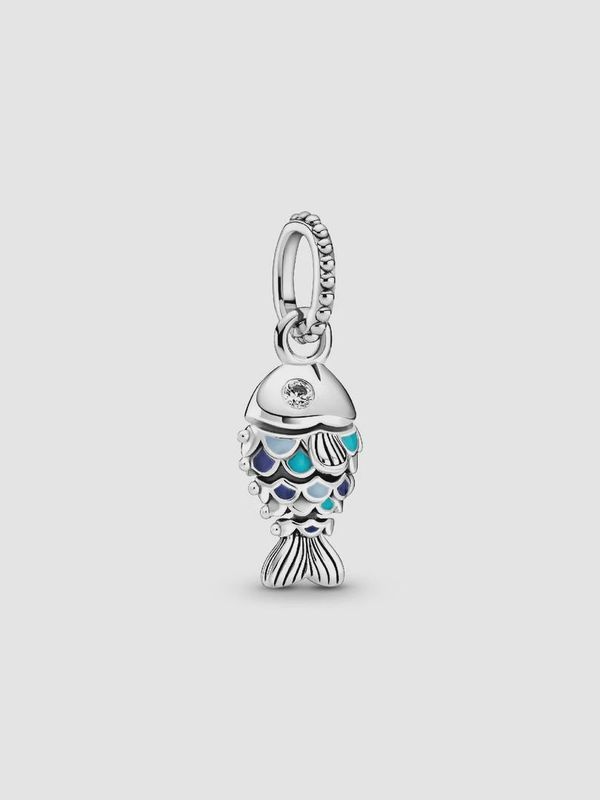 Blue Scaled Fish Dangle Charm
