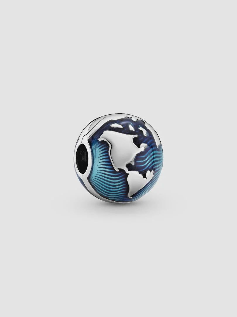 Blue Globe Clip Charm