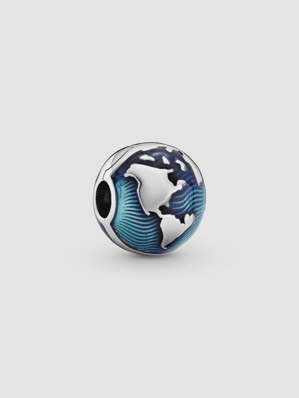 Blue Globe Clip Charm