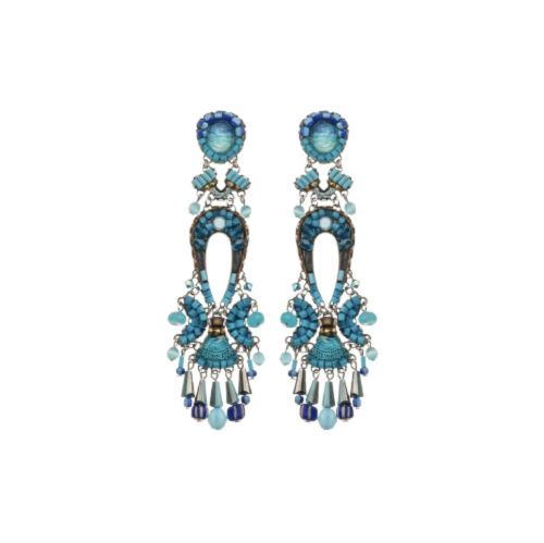 Blue Bayou Set, Blue Long Elegant Earrings, Turquoise C2377